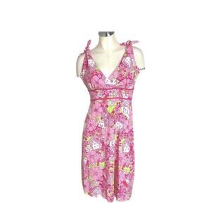 Lilly Pulitzer Vintage Chesterfield‎ Print Puma Floral Pink Dress Size Small